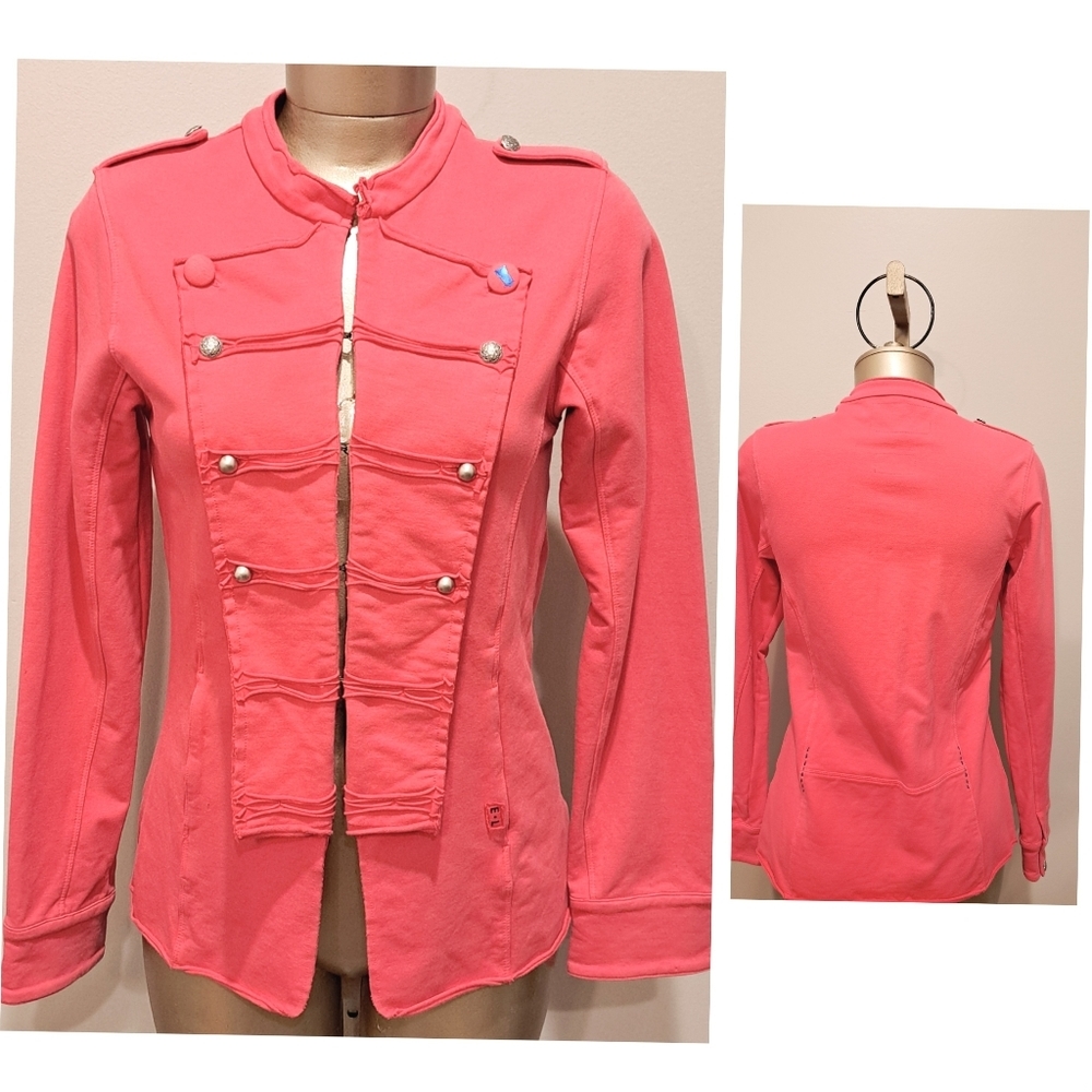 Eliane et Lena Pink Girls Military Knit Jacket